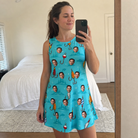Real-life photo of someone wearing Women's Barbed Banter Custom Face Tank Dress — custom faces printed all-over