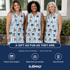 Friends in matching Women's Tuna Tactics Custom Face V-Neck Dress — a group gift photo