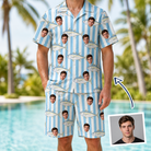 Man wearing Men's Tuna Tactics Custom Face Shirt & Shorts Set — custom faces printed all-over