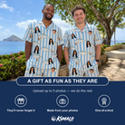 Friends in matching Men's Tuna Tactics Custom Face Shirt & Shorts Set — a group gift photo