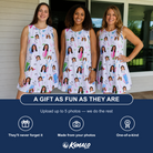 Friends in matching Women's Backspin Bonanza Custom Face Tank Dress — a group gift photo