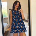 Real-life photo of someone wearing Women's Swing Crossroads Custom Face Tank Dress — custom faces printed all-over
