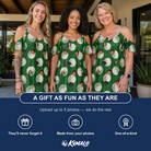 Friends in matching Women's Birdie Bouncers Custom Face Off-Shoulder Dress — a group gift photo