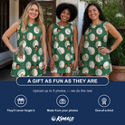 Friends in matching Women's Birdie Bouncers Custom Face Tank Dress — a group gift photo