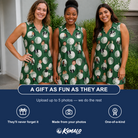 Friends in matching Women's Birdie Bouncers Custom Face V-Neck Dress — a group gift photo
