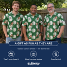 Friends in matching Men's Birdie Bouncers Custom Face Polo Shirt — a group gift photo