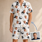 Man wearing Men's Dimple Dash Custom Face Shirt & Shorts Set — custom faces printed all-over