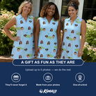 Friends in matching Women's Turf Tactics Custom Face V-Neck Dress — a group gift photo