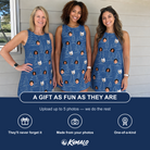 Friends in matching Women's Needle Nineteen Custom Face Tank Dress — a group gift photo