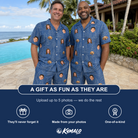 Friends in matching Men's Needle Nineteen Custom Face Shirt & Shorts Set — a group gift photo