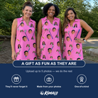 Friends in matching Women's Loft Legends Custom Face V-Neck Dress — a group gift photo