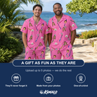 Friends in matching Men's Loft Legends Custom Face Shirt & Shorts Set — a group gift photo