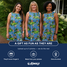 Friends in matching Women's Mulligan Meadows Custom Face Tank Dress — a group gift photo