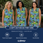 Friends in matching Women's Mulligan Meadows Custom Face V-Neck Dress — a group gift photo