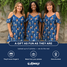 Friends in matching Women's Peg Pursuit Custom Face Off-Shoulder Dress — a group gift photo