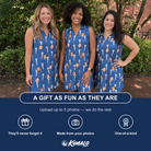 Friends in matching Women's Peg Pursuit Custom Face V-Neck Dress — a group gift photo