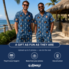Friends in matching Men's Peg Pursuit Custom Face Shirt & Shorts Set — a group gift photo