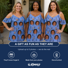 Friends in matching Women's Orb Weaver Custom Face Off-Shoulder Dress — a group gift photo