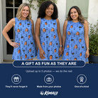 Friends in matching Women's Orb Weaver Custom Face Tank Dress — a group gift photo