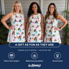 Friends in matching Women's Threaded Thrills Custom Face Tank Dress — a group gift photo
