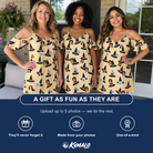 Friends in matching Women's Coven Couture Custom Face Off-Shoulder Dress — a group gift photo