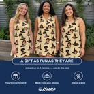 Friends in matching Women's Coven Couture Custom Face V-Neck Dress — a group gift photo