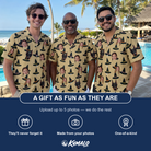 Friends in matching Men's Coven Couture Custom Face Hawaiian Shirt — a group gift photo