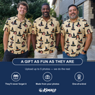 Friends in matching Men's Coven Couture Custom Face Polo Shirt — a group gift photo