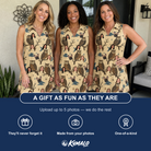 Friends in matching Women's Roost Ruckus Custom Face V-Neck Dress — a group gift photo