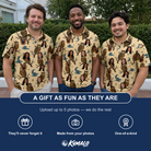 Friends in matching Men's Roost Ruckus Custom Face Polo Shirt — a group gift photo