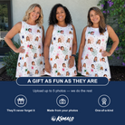 Friends in matching Women's Venom Velvet Custom Face Tank Dress — a group gift photo