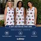 Friends in matching Women's Venom Velvet Custom Face V-Neck Dress — a group gift photo