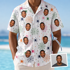 Man wearing Men's Venom Velvet Custom Face Hawaiian Shirt — custom faces printed all-over
