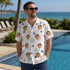 Real-life photo of someone wearing Men's Venom Velvet Custom Face Hawaiian Shirt — custom faces printed all-over