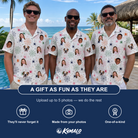 Friends in matching Men's Venom Velvet Custom Face Hawaiian Shirt — a group gift photo