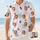 Man wearing Men's Venom Velvet Custom Face Polo Shirt — custom faces printed all-over