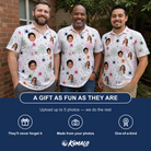 Friends in matching Men's Venom Velvet Custom Face Polo Shirt — a group gift photo