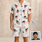 Man wearing Men's Venom Velvet Custom Face Shirt & Shorts Set — custom faces printed all-over