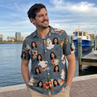 Real-life photo of someone wearing Men's Ectoplasm Eccentrics Custom Face Polo Shirt — custom faces printed all-over
