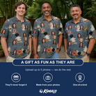 Friends in matching Men's Ectoplasm Eccentrics Custom Face Polo Shirt — a group gift photo