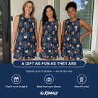 Friends in matching Women's Grim Gridwork Custom Face Tank Dress — a group gift photo