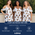 Friends in matching Women's Cackle Commuters Custom Face Off-Shoulder Dress — a group gift photo