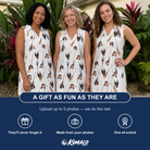 Friends in matching Women's Cackle Commuters Custom Face V-Neck Dress — a group gift photo