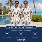 Friends in matching Men's Cackle Commuters Custom Face Shirt & Shorts Set — a group gift photo