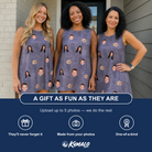 Friends in matching Women's Eerie Eyries Custom Face Tank Dress — a group gift photo