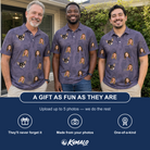 Friends in matching Men's Eerie Eyries Custom Face Polo Shirt — a group gift photo