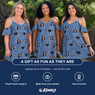 Friends in matching Women's Porchlight Punks Custom Face Off-Shoulder Dress — a group gift photo