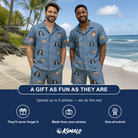 Friends in matching Men's Porchlight Punks Custom Face Shirt & Shorts Set — a group gift photo