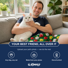 Friends in matching Men's Ringing Revelry Custom Cat Face Beach Shorts — a group gift photo
