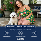 Friends in matching Women's Ringing Revelry Custom Dog Face Off-Shoulder Dress — a group gift photo